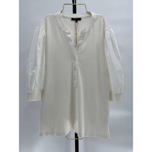 Quince Cream Puff-Sleeve Tunic Top